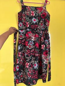 Floral Black Dress