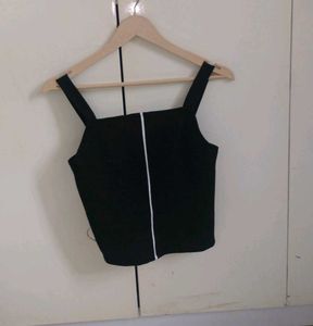 Black Tank Top with White Stripe