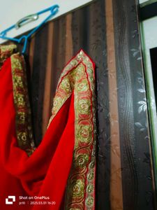 Women And Girls Red Saree Wome