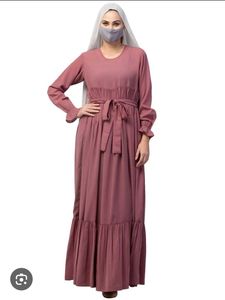 Maroon Frill Abaya (NO DUPPATTA)