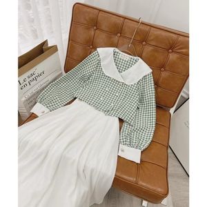 VINTAGE Green Checkered Skirt Set