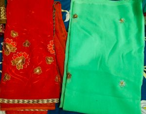 Floral Embroidered Saree Pack Of 2