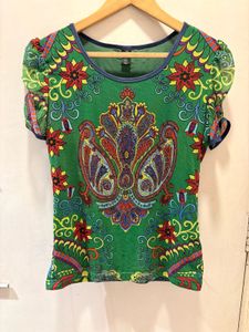 Beautiful Boho Floral Print EmbellishmedTop