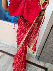 Red Bandej Saree