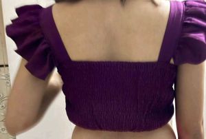 Ruffled Purple Crop Top