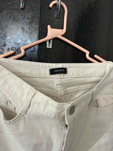 Beige Straight Jeans