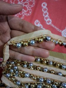 Vintage Gold &amp; Silver Beaded Trim (15 Meter)