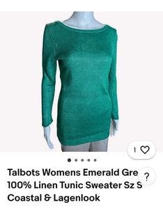 Green Knit 3/4 Sleeve Top