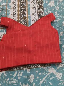 🧡 Carrot colour Off shoulder lahenga 🧡