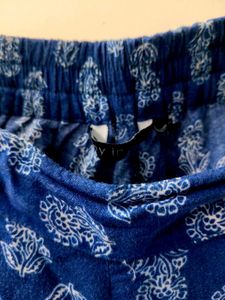 Navy Blue Cotton Sharara Pant