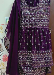 NEW Elegant Purple peplum lehenga S to.L size
