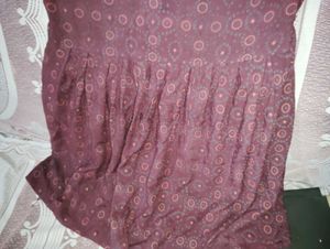 Maroon Printed Dress