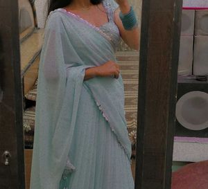 lehnga choli sky blue