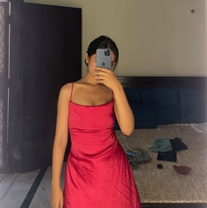 Satin Red Dress