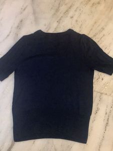 Marks &amp; Spencer Navy Blue Ribbed Classic Top