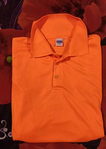 Neon Orange Collar T Shirt
