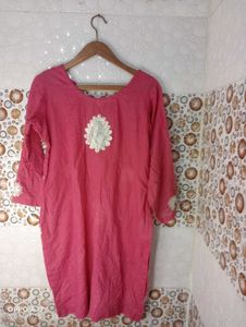 Pink Embroidered Kurta Set