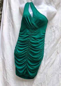 I. Emerald Green One-Shoulder Dress