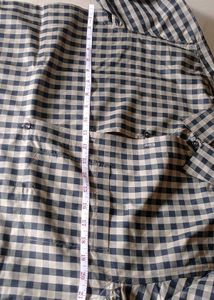 Black Beige Chackered Men Shirt