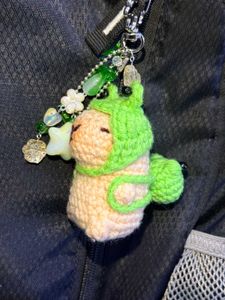 ₊˚⊹౨ cute crochet froggie capybara keychain ৎ ₊˚⊹