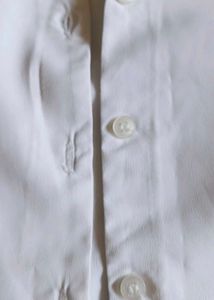 White 3/4 Sleeve Button-Down