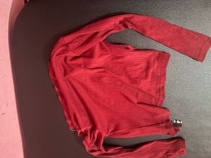 Red Ribbed Zip-Up Jacket