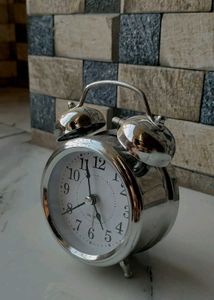 Vintage-Style Silver Alarm Clock
