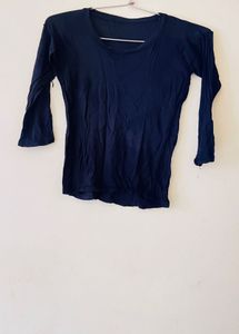 Navy Blue 3/4 Sleeve Top