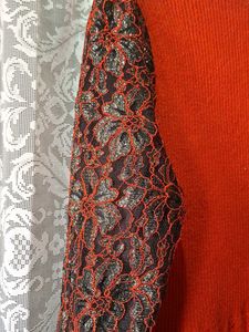 red Knit winter dress for girls