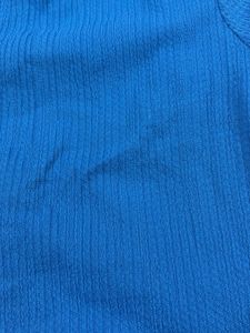 Blue Ribbed Knit Top