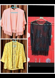 Combo Of 6, 2 Shrugs, 1 Top Size 42 Inches n 3 Sto