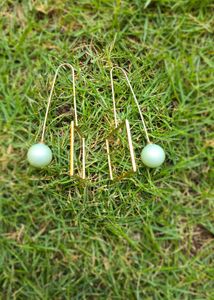 Contemporary Geometric Ball Drop Earrings