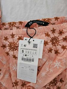 Zara Embroidered Crop Top- New With Tags