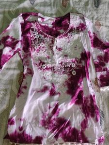 Embroidery Short Kurti (Tie Dye)