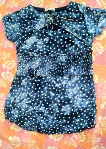 Blue Polka Dot Top