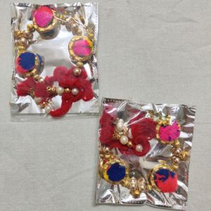9| Rakhi Set For Bhaiya N Bhabhi With Puja Thali