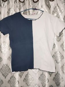 Navy White Top