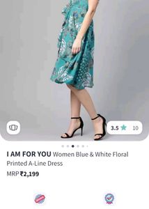 I AM FOR YOU Women Blue &amp; White Floral Dres
