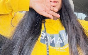 Yellow Cropped Hoodie