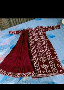 Skirt Kurti Pair With Mask
