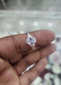 925 Sterling Silver Oval Stone Ring With Hallmark