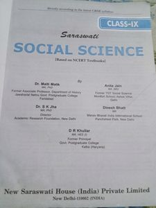 Saraswati Social Science  Cbse Class 9 Book