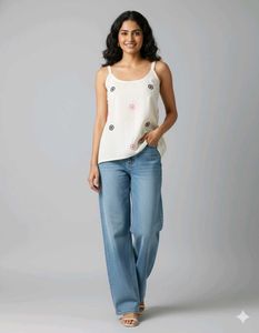 Floral Embroidered Tank Top