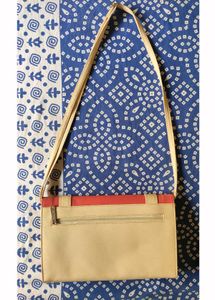 Chic Pink and Beige Sling Bag turned Clutch