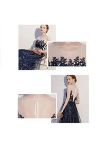 Navy Blue Banquet Evening Dress