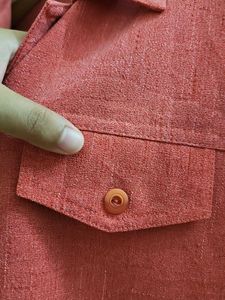 Vintage Coral Button-Down Shirt