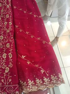 Red &amp; Gold Embroidered Salwar Kameez