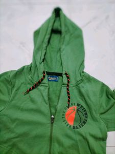 Green Graphic Print Hoodie