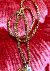 New 1 Gram Gold Plated 32 Inch Chain With Dollar