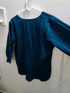 Blue Dress with Bow Details